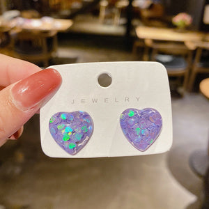 Open image in slideshow, Heart Stud Earrings
